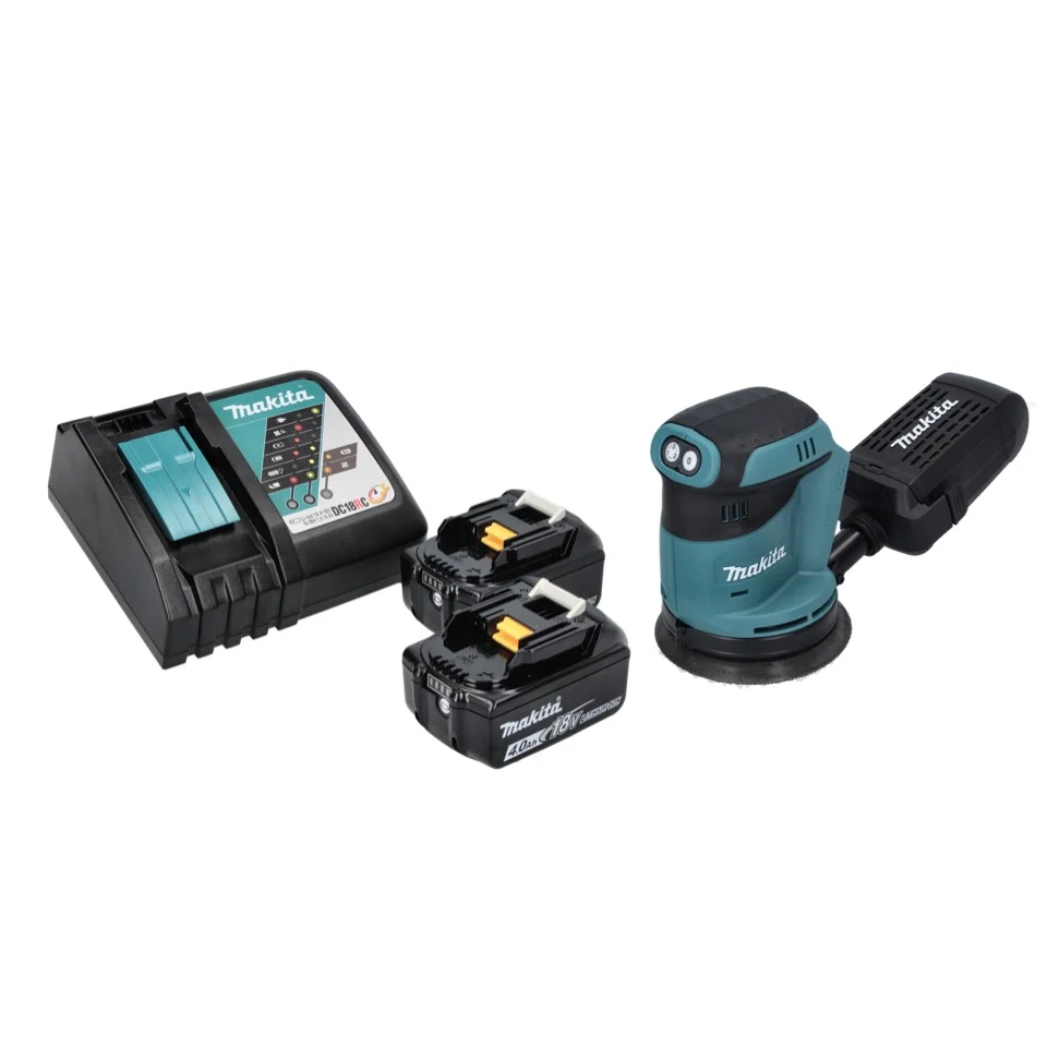 Makita DBO 180 RM akumulatorowa szlifierka oscylacyjna 18 V 125 mm + 2x akumulator 4,0 Ah + ładowarka