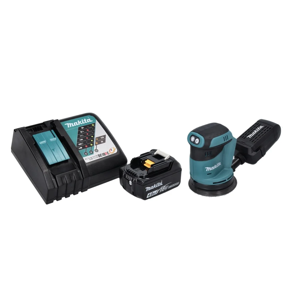 Makita DBO 180 RM1 akumulatorowa szlifierka oscylacyjna 18 V 125 mm + 1x akumulator 4,0 Ah + ładowarka