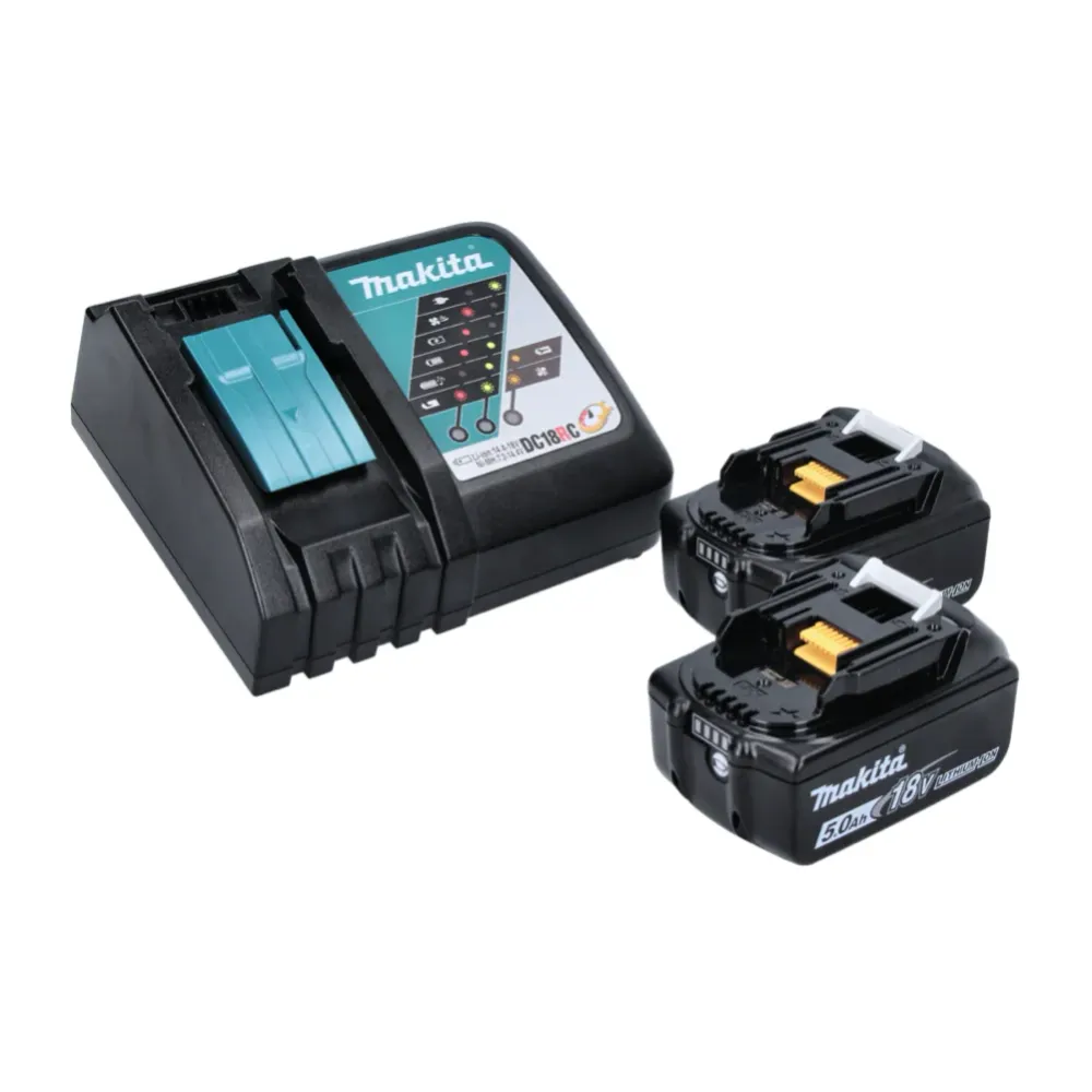 Makita DBO 180 RTJ akumulatorowa szlifierka oscylacyjna 18 V 125 mm + 2x akumulator 5,0 Ah + ładowarka + Makpac