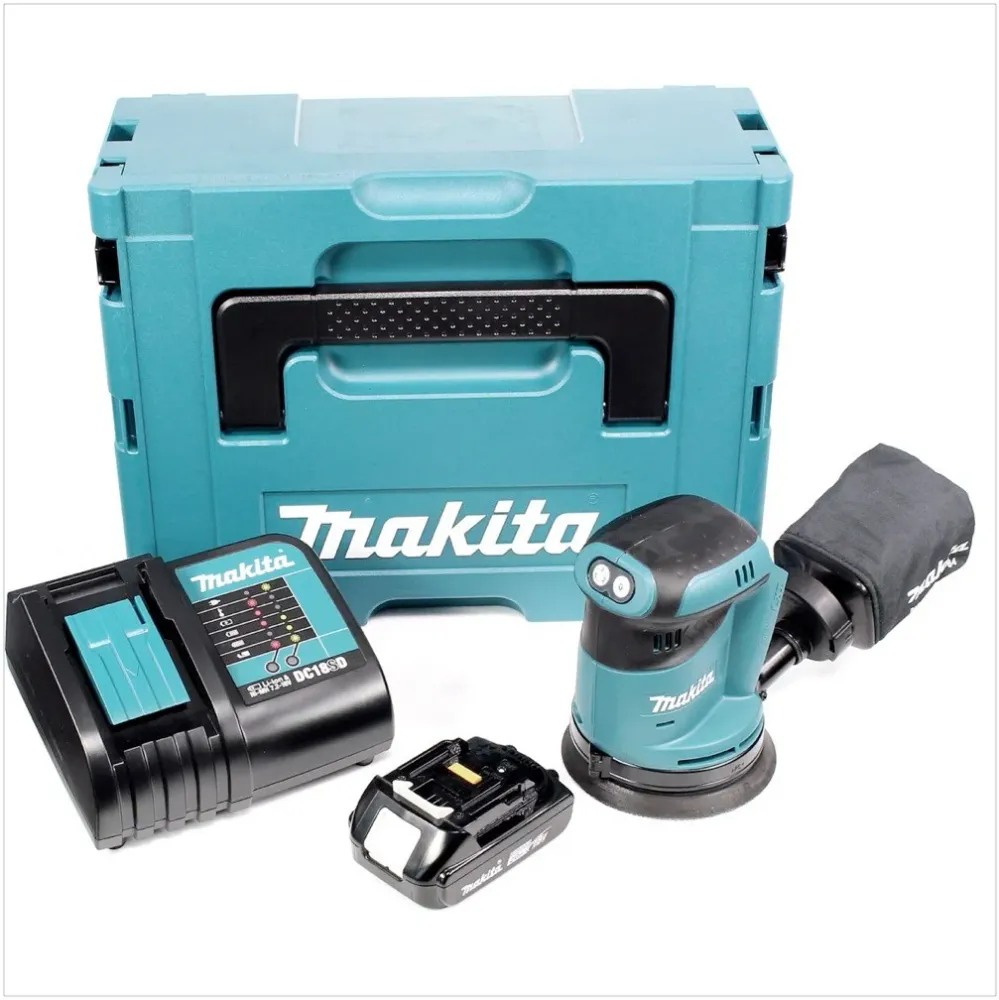Makita DBO 180 SA1J akumulatorowa szlifierka oscylacyjna 18 V 125 mm + 1x akumulator 2,0 Ah + ładowarka + Makpac