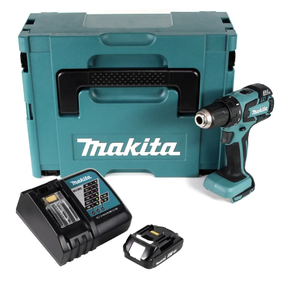Makita DDF 459 RA1J Akumulatorowa wiertarko-wkrętarka 18 V 45 Nm + 1x akumulator 2,0 Ah + ładowarka + Makpac