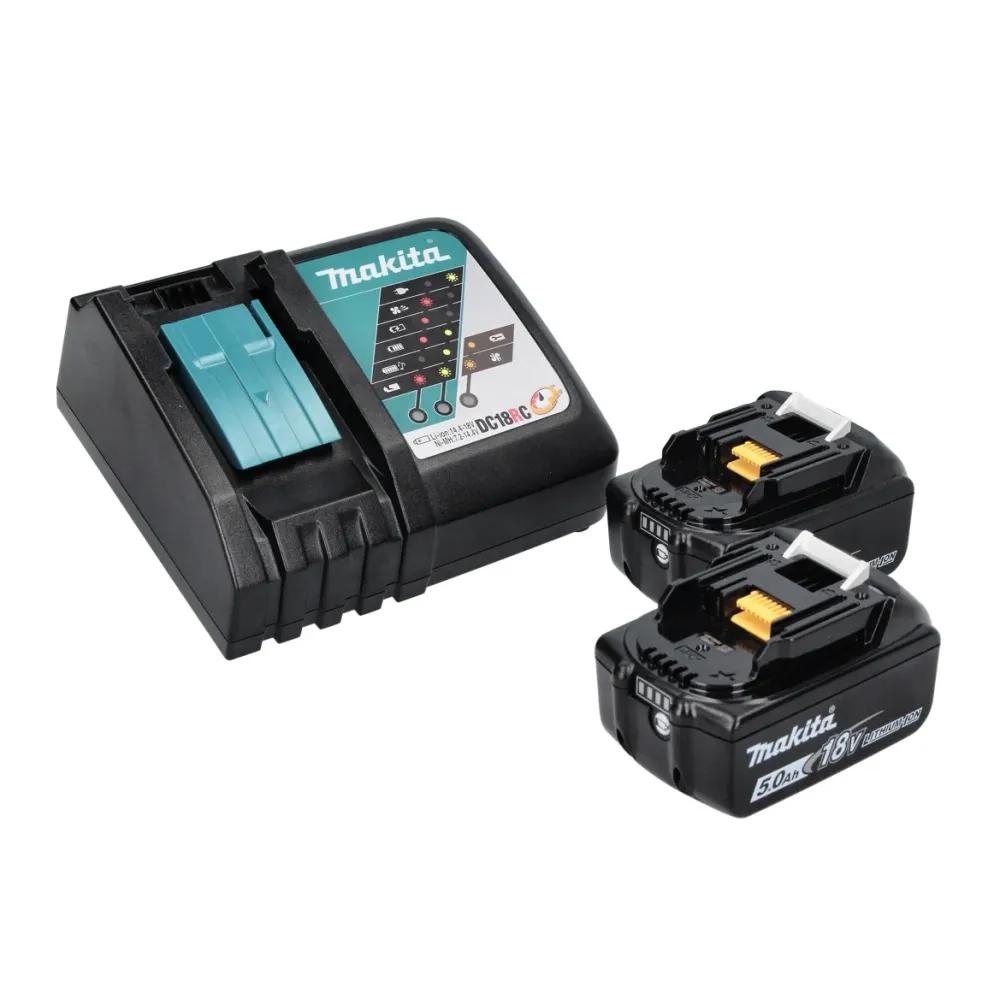 Makita DDF 485 RT akumulatorowa wiertarko-wkrętarka 18 V 50 Nm bezszczotkowa + 2x akumulator 5,0 Ah + ładowarka