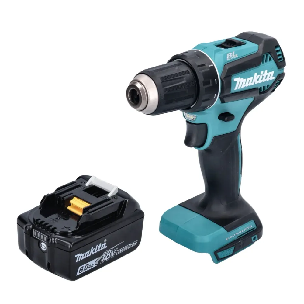 Makita DDF 485 G1 akumulatorowa wiertarko-wkrętarka 18 V 50 Nm bezszczotkowa + 1x akumulator 6,0 Ah - bez ładowarki