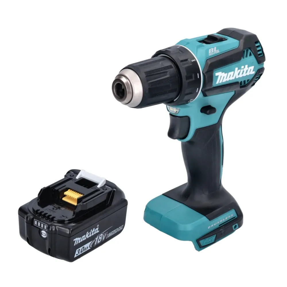 Makita DDF 485 F1 akumulatorowa wiertarko-wkrętarka 18 V 50 Nm bezszczotkowa + 1x akumulator 3,0 Ah - bez ładowarki