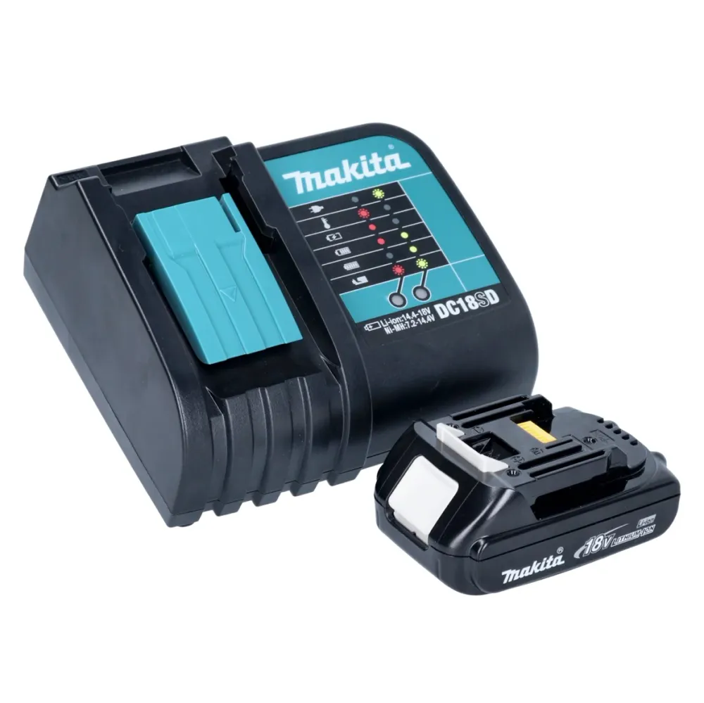 Makita DDF 485 SY1J akumulatorowa wiertarko-wkrętarka 18 V 50 Nm bezszczotkowa + 1x akumulator 1,5 Ah + ładowarka + Makpac