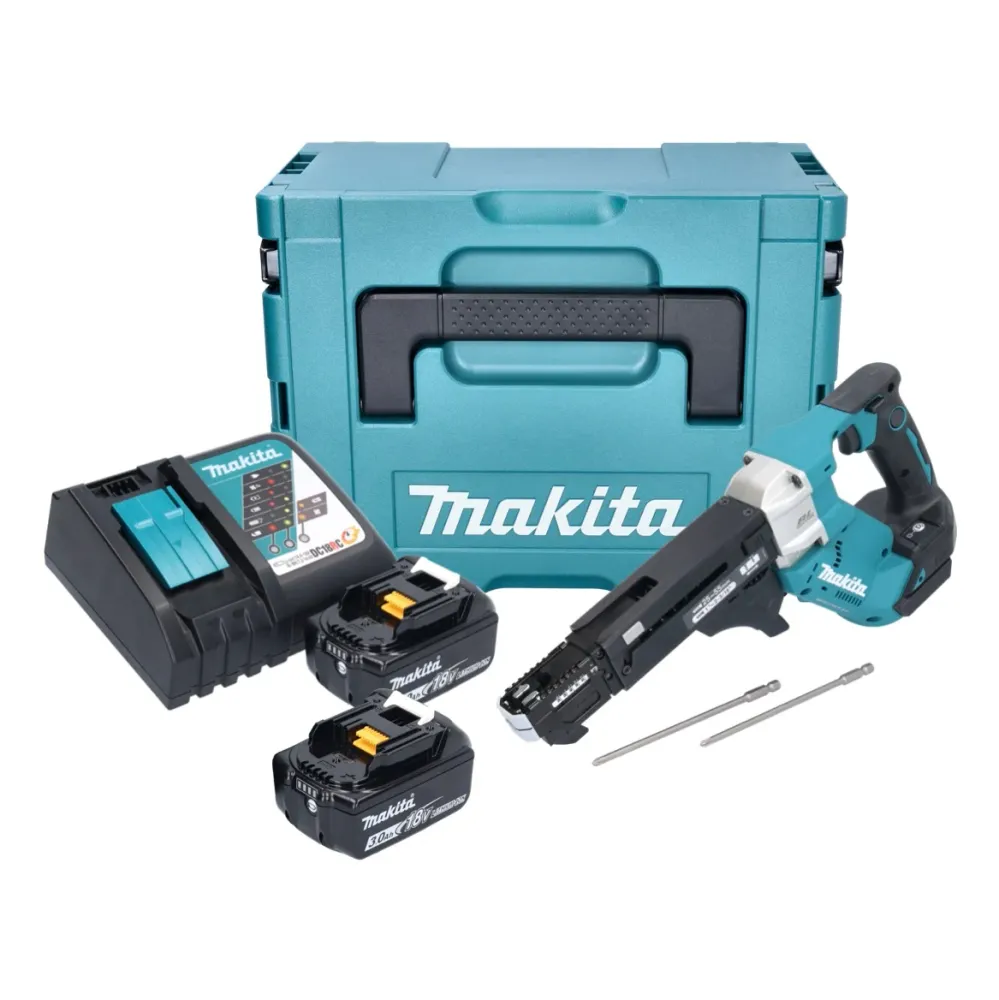 Makita DFR 551 RFJ wkrętarka akumulatorowa 18 V 25 - 55 mm bezszczotkowa + 2x akumulator 3,0 Ah + ładowarka + Makpac