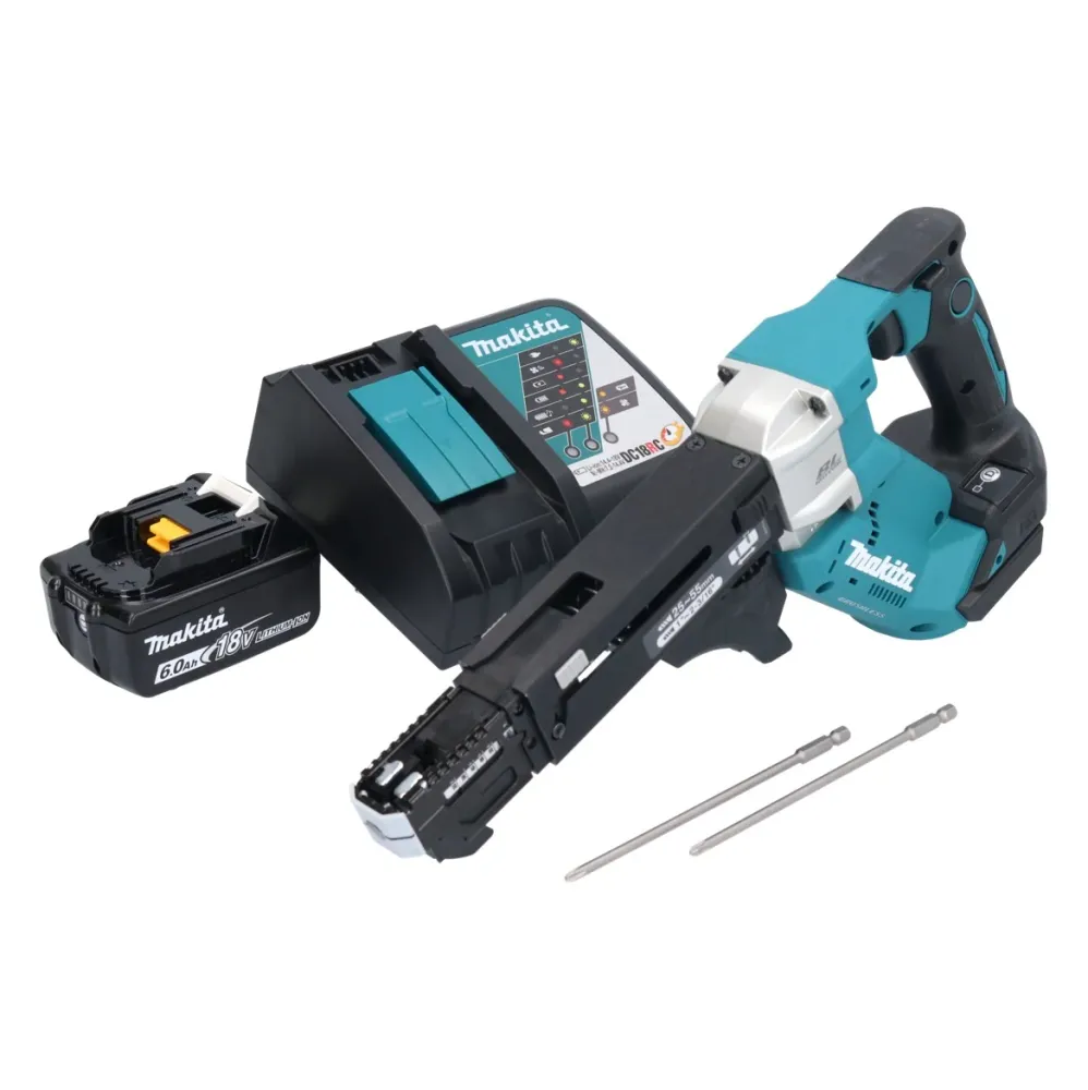 Makita DFR 551 RG1 wkrętarka akumulatorowa 18 V 25 - 55 mm bezszczotkowa + 1x akumulator 6,0 Ah + ładowarka