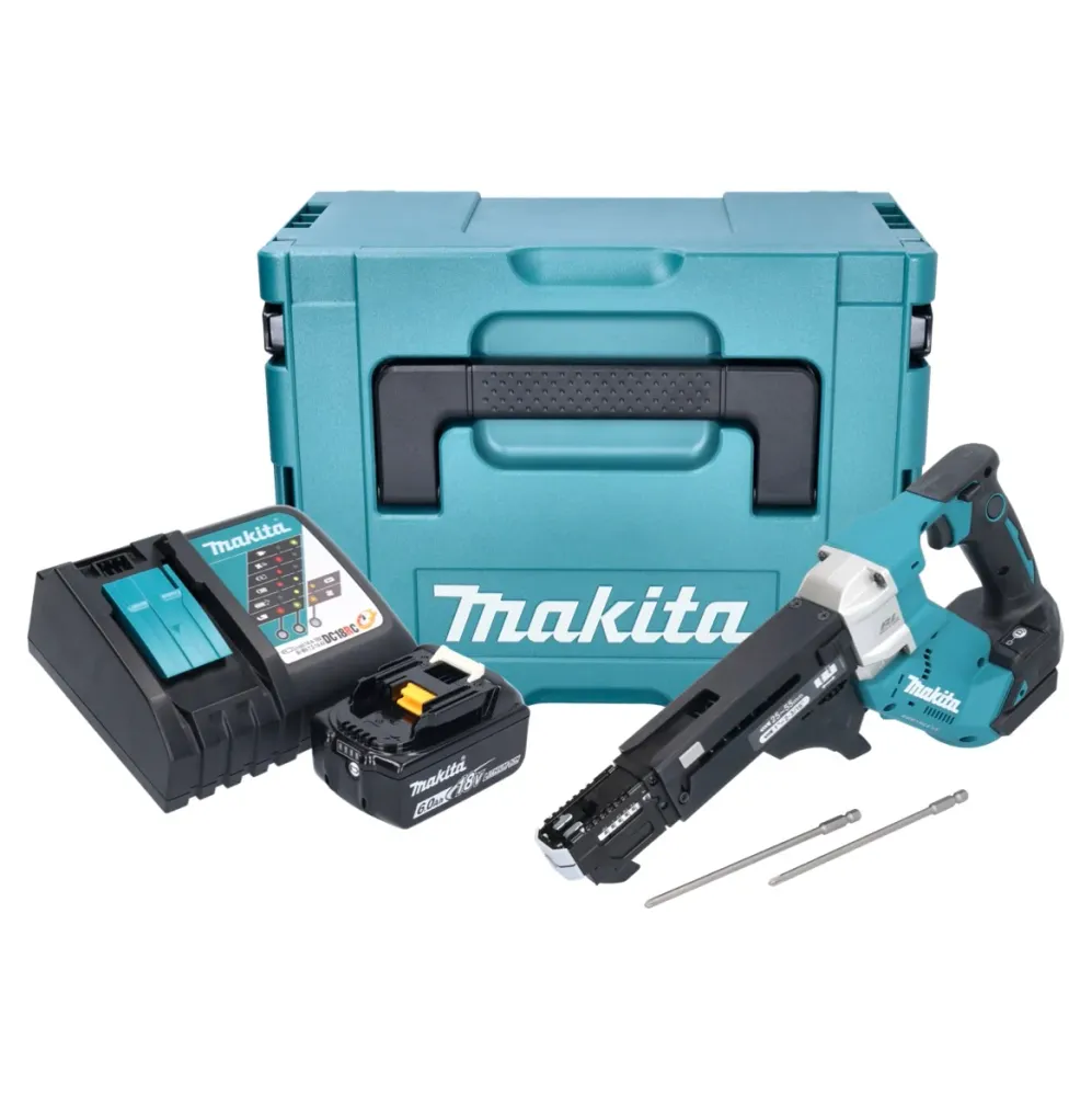 Makita DFR 551 RG1J Wkrętarka akumulatorowa 18 V 25 - 55 mm bezszczotkowa + 1x akumulator 6,0 Ah + ładowarka + Makpac