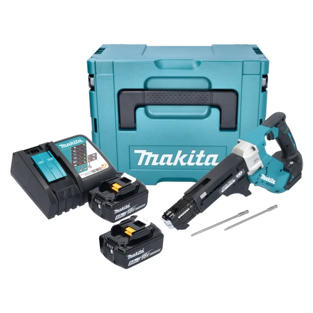 Makita DFR 551 RTJ wkrętarka akumulatorowa 18 V 25 - 55 mm bezszczotkowa + 2x akumulator 5,0 Ah + ładowarka + Makpac