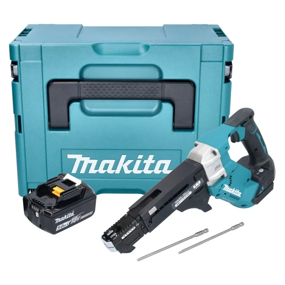 Makita DFR 551 T1J wkrętarka akumulatorowa 18 V 25 - 55 mm bezszczotkowa + 1x akumulator 5,0 Ah + Makpac - bez ładowarki