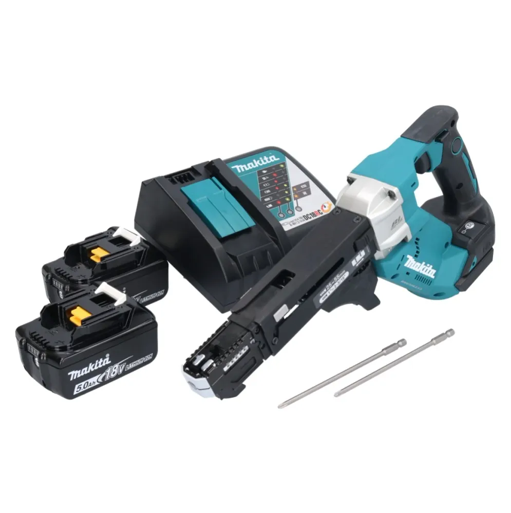 Makita DFR 551 RT wkrętarka akumulatorowa 18 V 25 - 55 mm bezszczotkowa + 2x akumulator 5,0 Ah + ładowarka