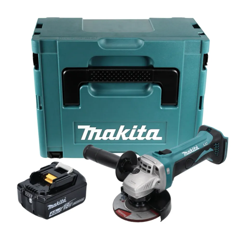 Makita DGA 452 M1J Akumulatorowa szlifierka kątowa 18 V 115 mm + 1x akumulator 4,0 Ah + Makpac - bez ładowarki