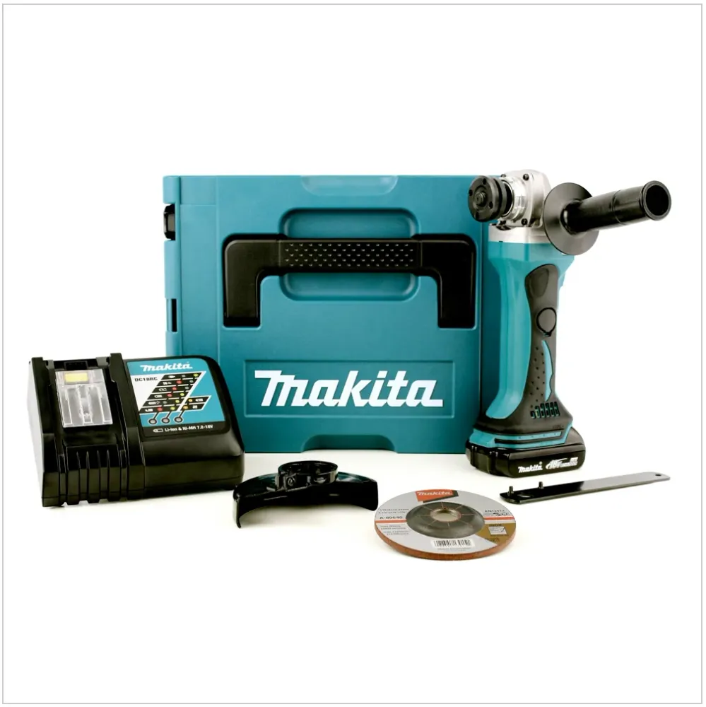 Makita DGA 452 RY1J akumulatorowa szlifierka kątowa 18V 115mm + 1x akumulator 1.5Ah + ładowarka + Makpac