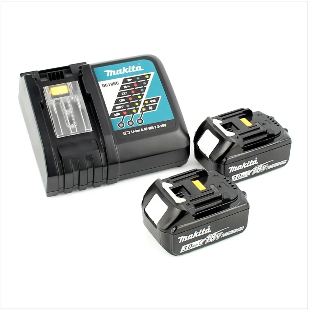 Makita DGA 506 RFJ akumulatorowa szlifierka kątowa 18 V 125 mm bezszczotkowa + 2x akumulator 3,0 Ah + ładowarka + Makpac
