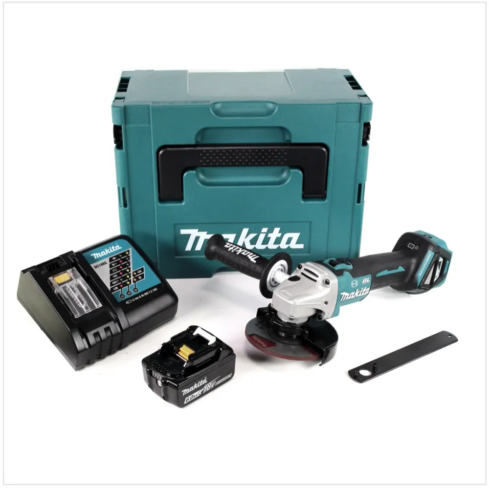 Makita DGA 513 RG1J akumulatorowa szlifierka kątowa 18V 125mm bezszczotkowa + 1x akumulator 6.0Ah + ładowarka + Makpac