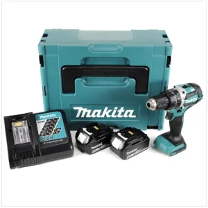 Makita DHP 484 RMJ 18V bezszczotkowa akumulatorowa wiertarko-wkrętarka udarowa Li-Ion w zestawie Makpac z 2x akumulatorem...
