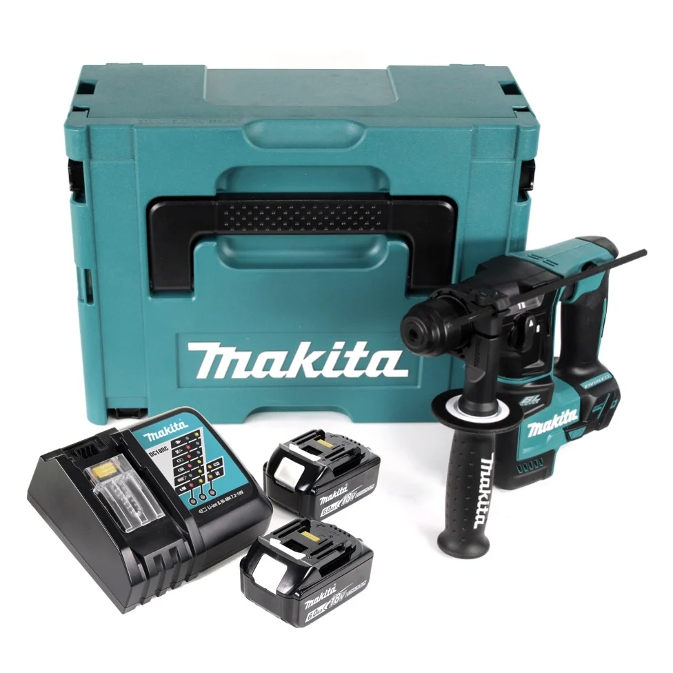 Makita DHR 171 RGJ akumulatorowy młot udarowo-obrotowy 1,2J 18V bezszczotkowy SDS Plus + 2x akumulator 6,0Ah + ładowarka +...