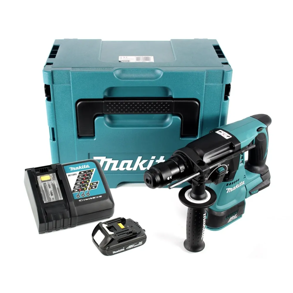 Makita DHR 243 RY1J akumulatorowy młot udarowo-obrotowy 18 V bezszczotkowy + 1x akumulator 1,5 Ah + ładowarka + Makpac