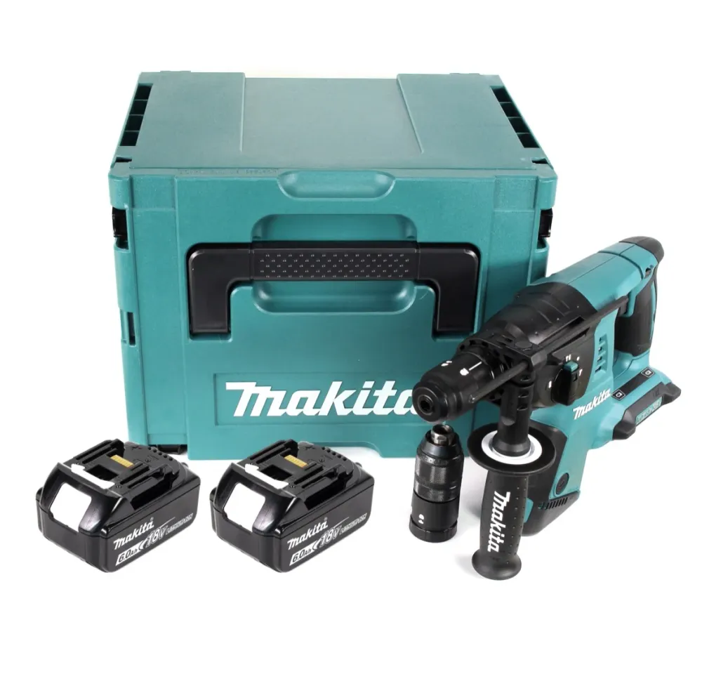 Makita DHR 264 2x 18 V / 36 V akumulatorowa wiertarko-wkrętarka SDS-PLUS w zestawie Makpac + 2x akumulator BL 1860 6,0 Ah...