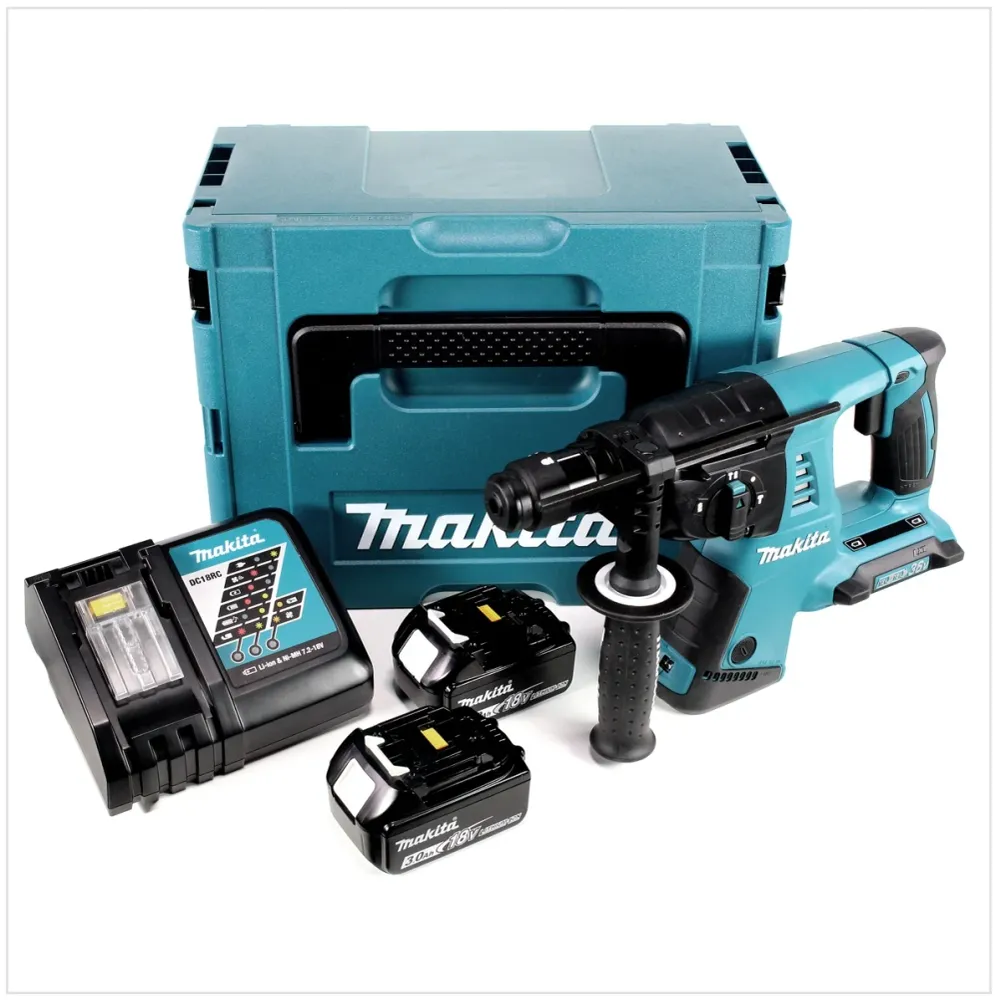Makita DHR 264 2 x 18 V / 36 V Li-Ion SDS Plus akumulatorowa wiertarko-wkrętarka udarowa Makpac 4 z wkładką + 2x akumulato...