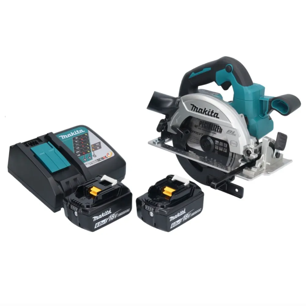Makita DHS 661 RG Akumulatorowa ręczna pilarka tarczowa 18 V 165 mm bezszczotkowa + 2x akumulator 6,0 Ah + ładowarka
