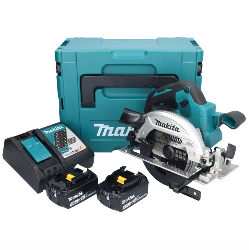 Makita DHS 661 RMJ akumulatorowa ręczna pilarka tarczowa 18 V 165 mm bezszczotkowa + 2x akumulator 4,0 Ah + ładowarka + Ma...