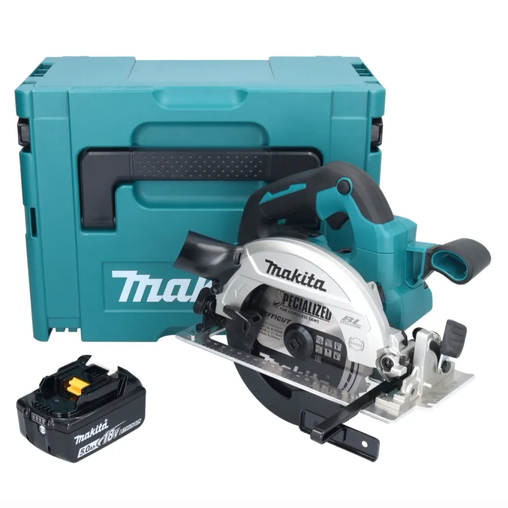 Makita DHS 661 T1J Akumulatorowa ręczna pilarka tarczowa 18 V 165 mm bezszczotkowa + 1x akumulator 5,0 Ah + Makpac - bez ł...