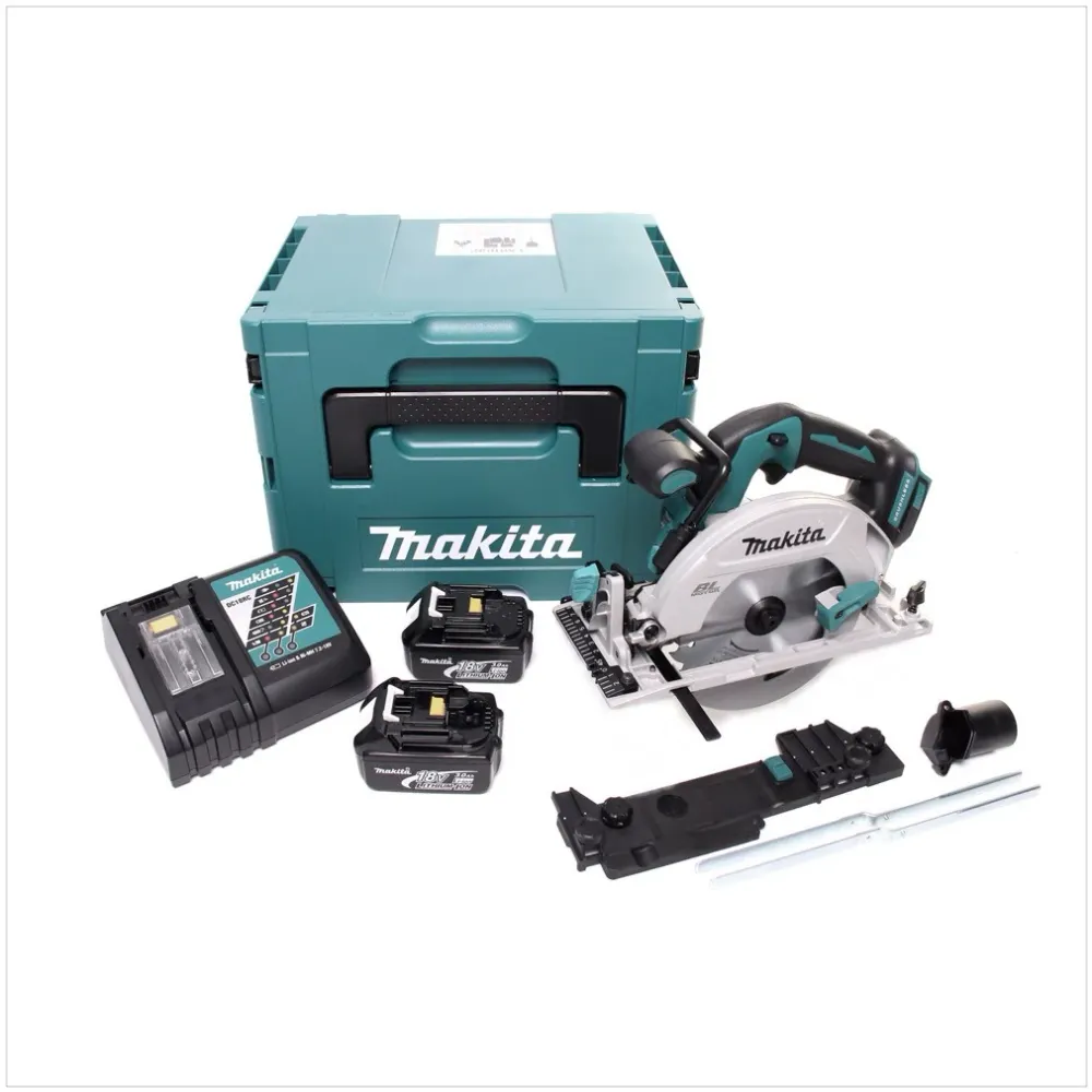 Makita DHS 680 RFJ akumulatorowa ręczna pilarka tarczowa 18 V 165 mm bezszczotkowa + 2x akumulator 3,0 Ah + ładowarka + ad...