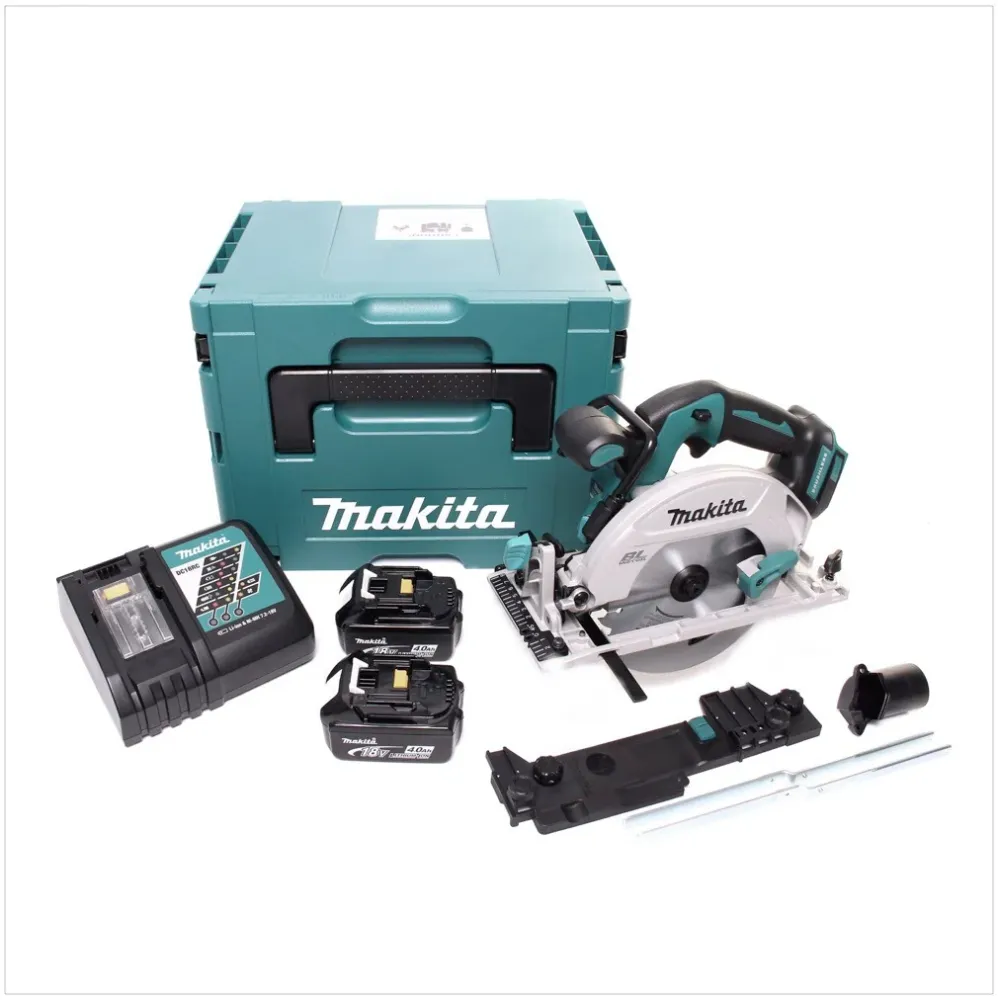 Makita DHS 680 RMJ akumulatorowa ręczna pilarka tarczowa 18 V 165 mm bezszczotkowa + 2x akumulator 4,0 Ah + ładowarka + ad...