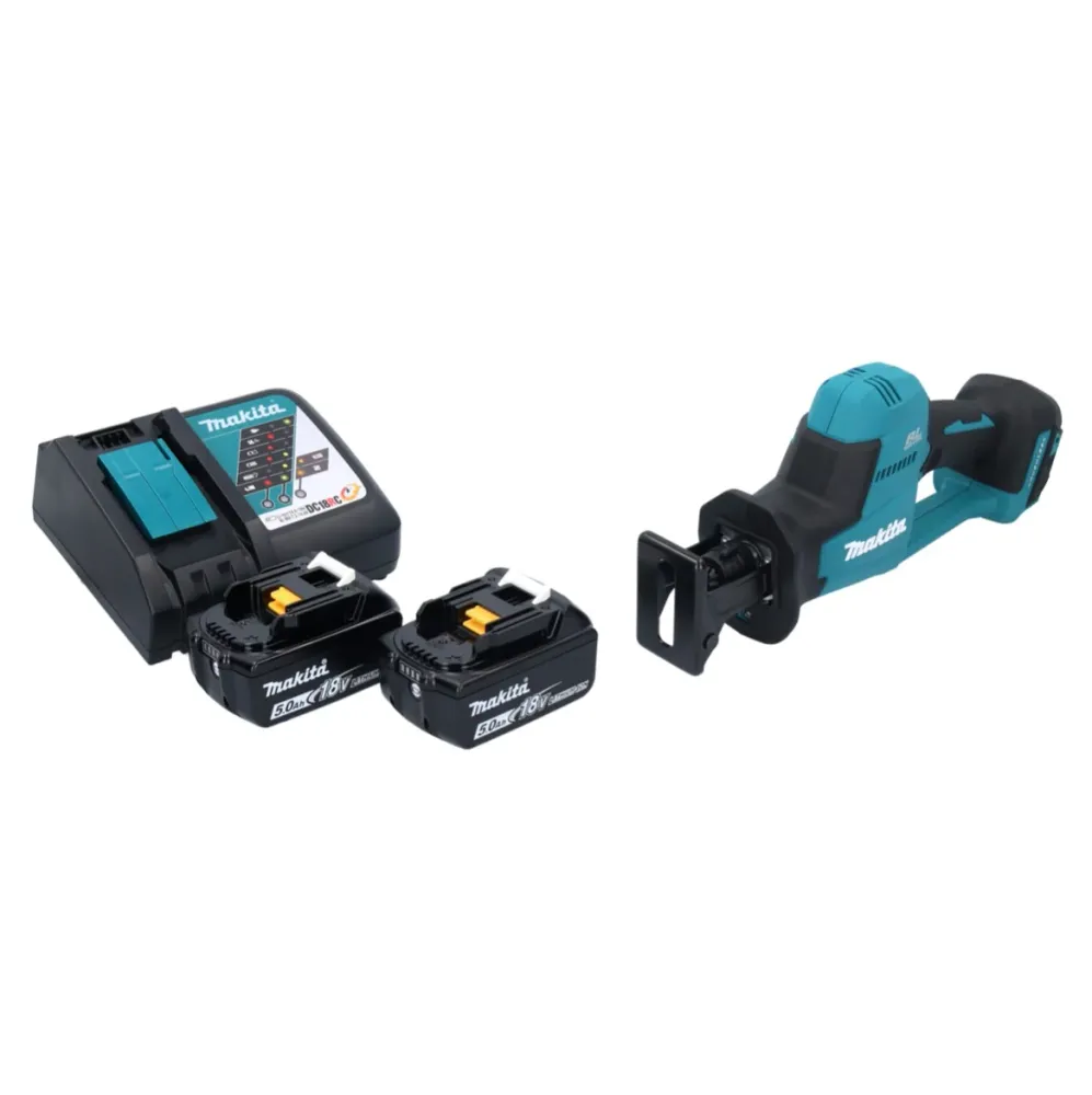 Makita DJR 189 RT akumulatorowa pilarka szablasta 18 V bezszczotkowa + 2x akumulator 5,0 Ah + ładowarka