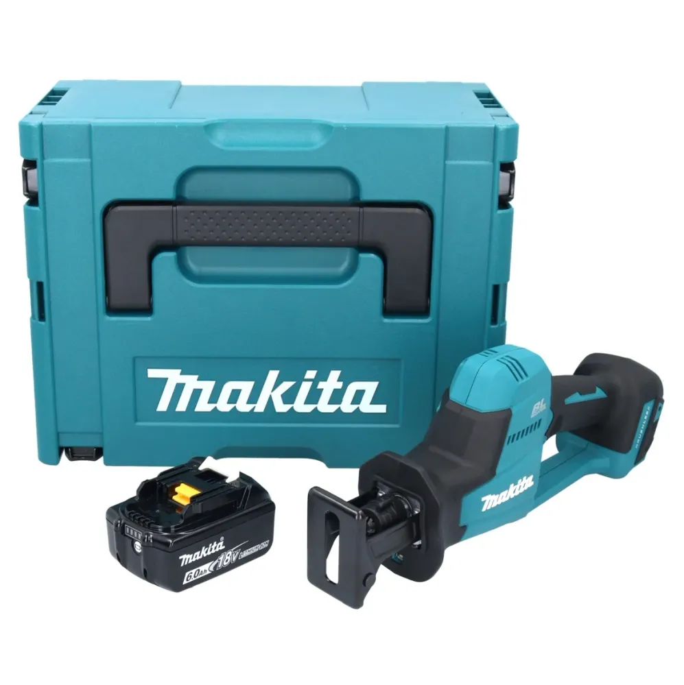 Makita DJR 189 G1J akumulatorowa pilarka szablasta 18 V bezszczotkowa + 1x akumulator 6,0 Ah + Makpac - bez ładowarki