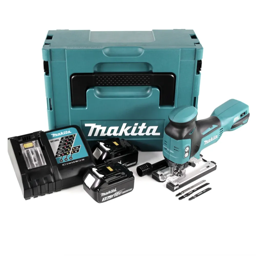 Makita DJV 181 RFJ Akumulatorowa wyrzynarka oscylacyjna 18 V bezszczotkowa + 2x akumulator 3,0 Ah + ładowarka + Makpac
