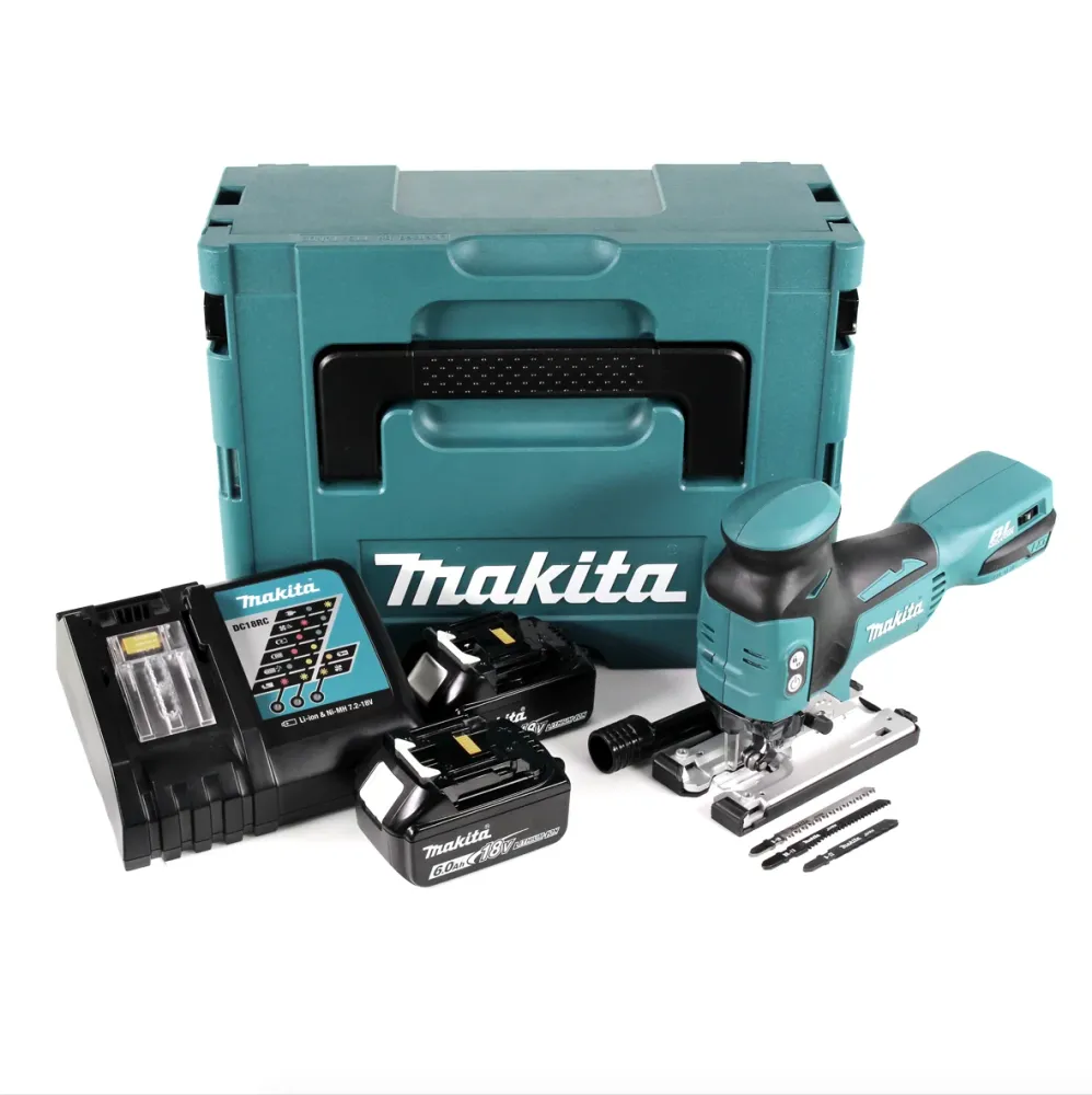 Makita DJV 181 RGJ Akumulatorowa wyrzynarka oscylacyjna 18 V bezszczotkowa + 2x akumulator 6,0 Ah + ładowarka + Makpac