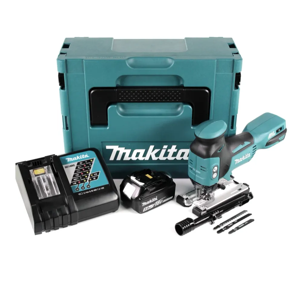 Makita DJV 181 RT1J Akumulatorowa wyrzynarka oscylacyjna 18 V bezszczotkowa + 1x akumulator 5,0 Ah + ładowarka + Makpac