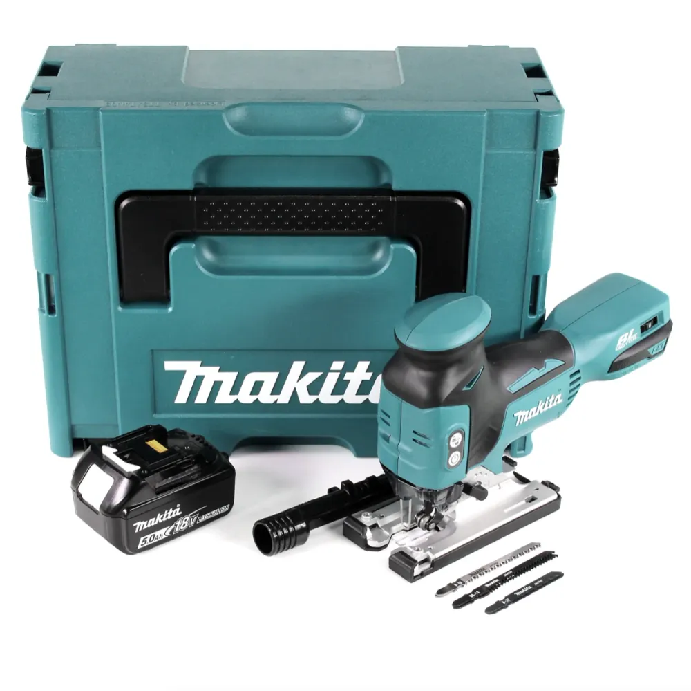 Makita DJV 181 T1J Akumulatorowa wyrzynarka oscylacyjna 18 V bezszczotkowa + 1x akumulator 5,0 Ah + Makpac – bez ładowarki