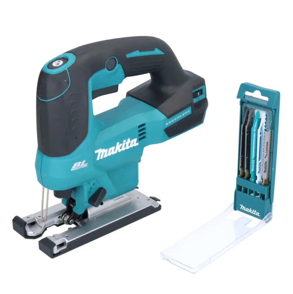 Makita DJV 184 Z wyrzynarka akumulatorowa 18 V bezszczotkowa + 5 szt. zestaw brzeszczotów do wyrzynarki - bez akumulatora,...