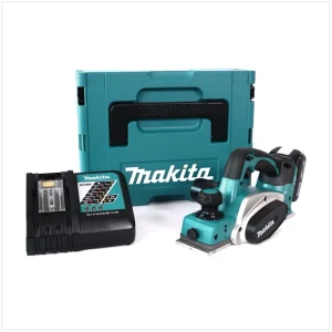 Makita DKP 180 RA1J strug akumulatorowy 18 V 82 mm + 1x akumulator 2,0 Ah + ładowarka + Makpac