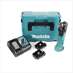 Makita DTM 51 RAJ akumulatorowe narzędzie wielofunkcyjne oscylator 18 V + 2x akumulator 2,0 Ah + ładowarka + Makpac