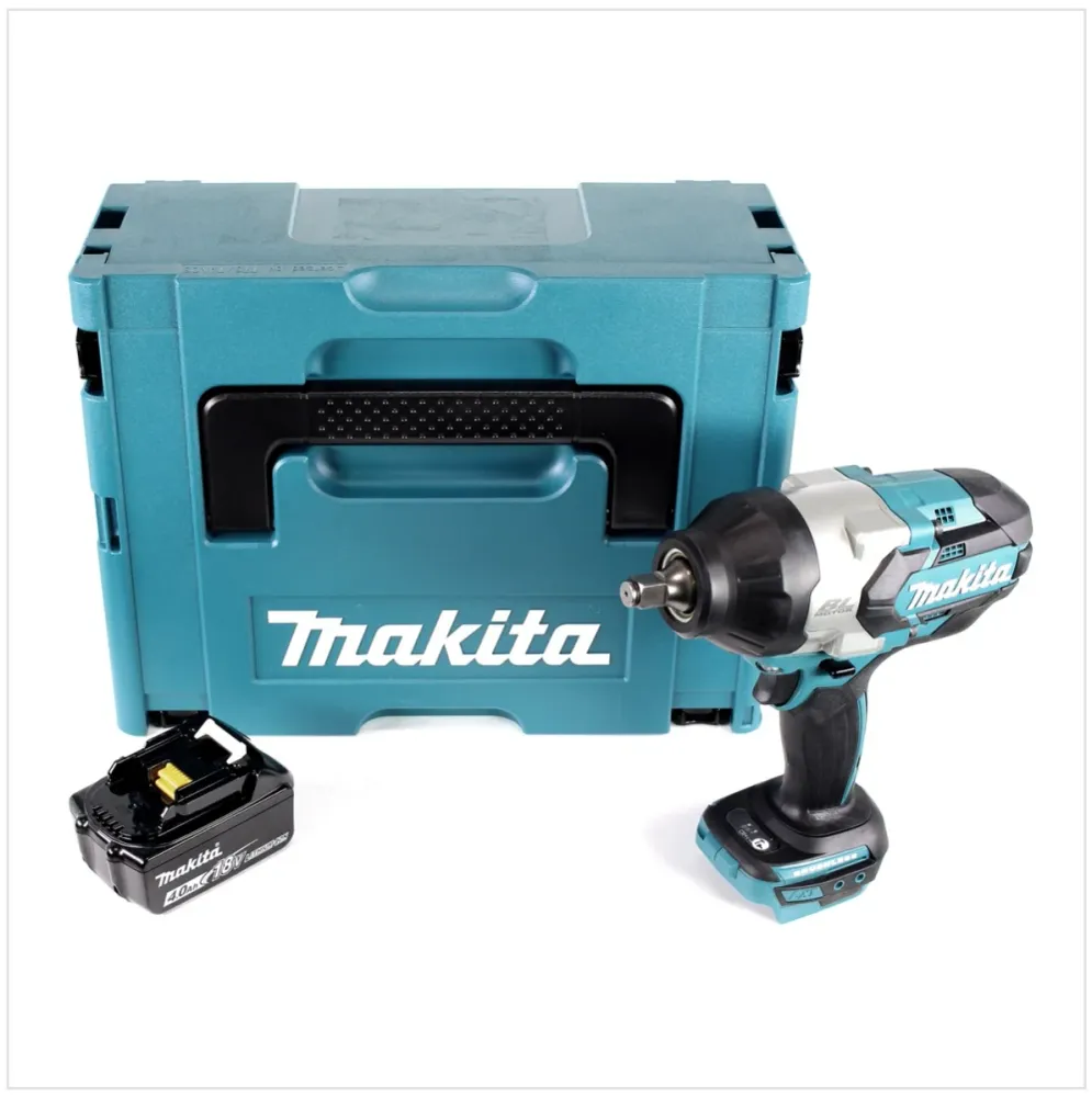 Makita DTW 1002 M1J akumulatorowy klucz udarowy 1/2" 18V 1000Nm bezszczotkowy + 1x akumulator 4.0Ah + Makpac - bez ładowarki