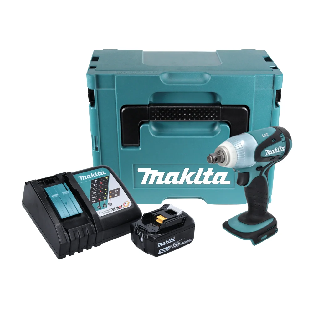 Makita DTW 251 RF1J akumulatorowy klucz udarowy 18 V 230 Nm 1/2" + 1x akumulator 3,0 Ah + ładowarka + Makpac