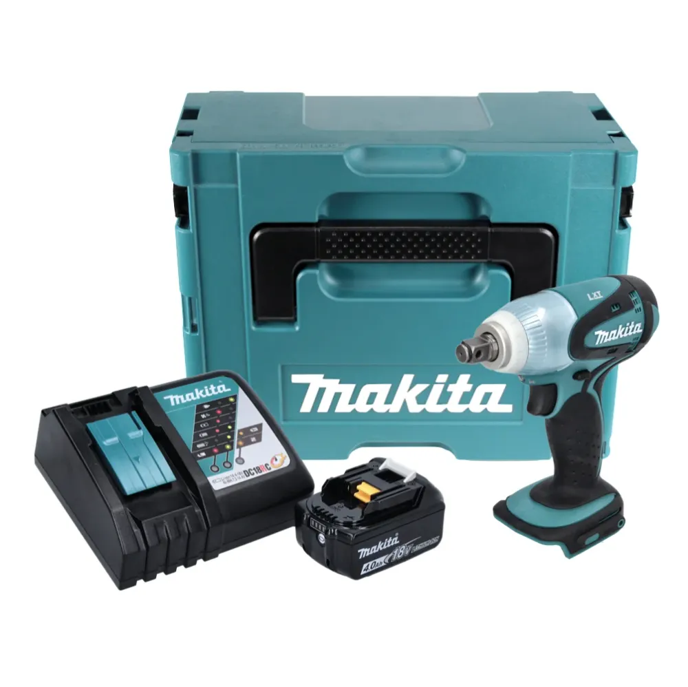 Makita DTW 251 RM1J akumulatorowy klucz udarowy 18 V 230 Nm 1/2" + 1x akumulator 4,0 Ah + ładowarka + Makpac
