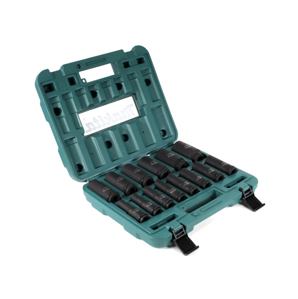 Zestaw kluczy nasadowych Makita 10 - 32 mm 1/2" 14 szt. + walizka ( B-52308 ) do kluczy udarowych