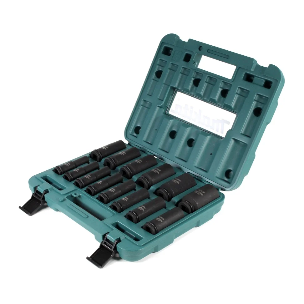 Zestaw kluczy nasadowych Makita 10 - 32 mm 1/2" 14 szt. + walizka ( B-52308 ) do kluczy udarowych