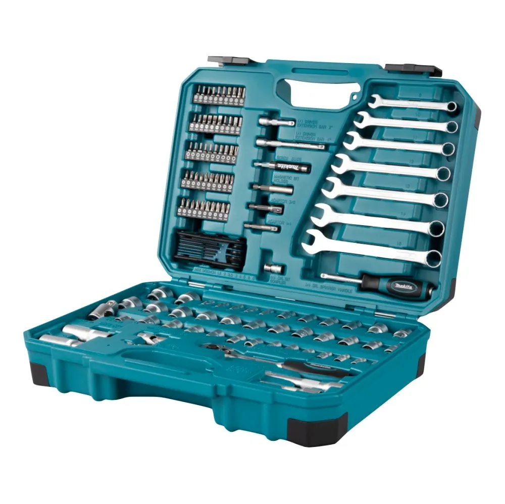 Zestaw narzędzi Makita 3/8" 1/4" 120 szt ( E-06616 ) wkrętak / grzechotka / klucz / bity + walizka