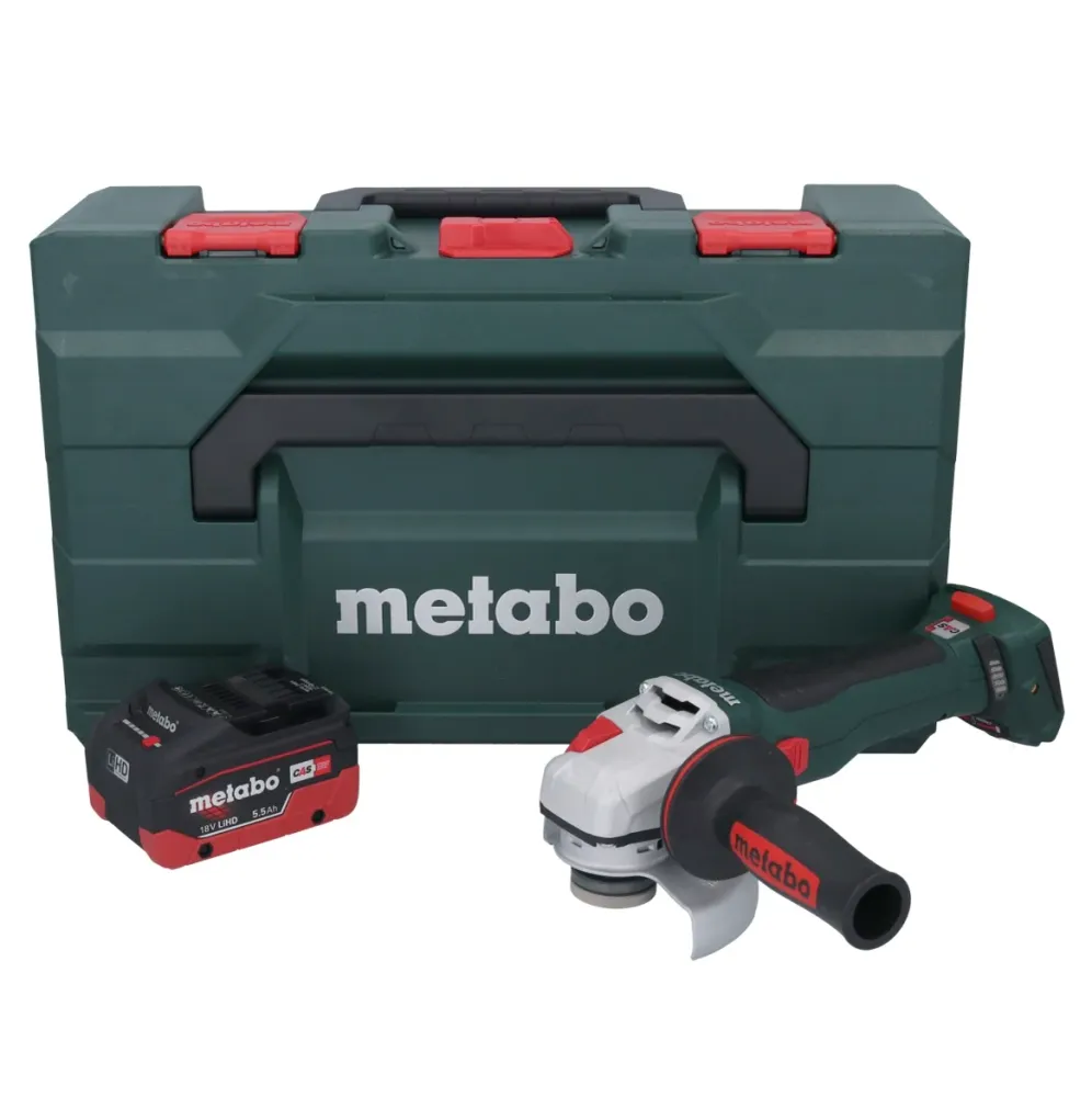Akumulatorowa szlifierka kątowa Metabo WB 18 LT BL 11-125 Quick 18 V 125 mm bezszczotkowa + 1x akumulator 5,5 Ah + metaBOX...