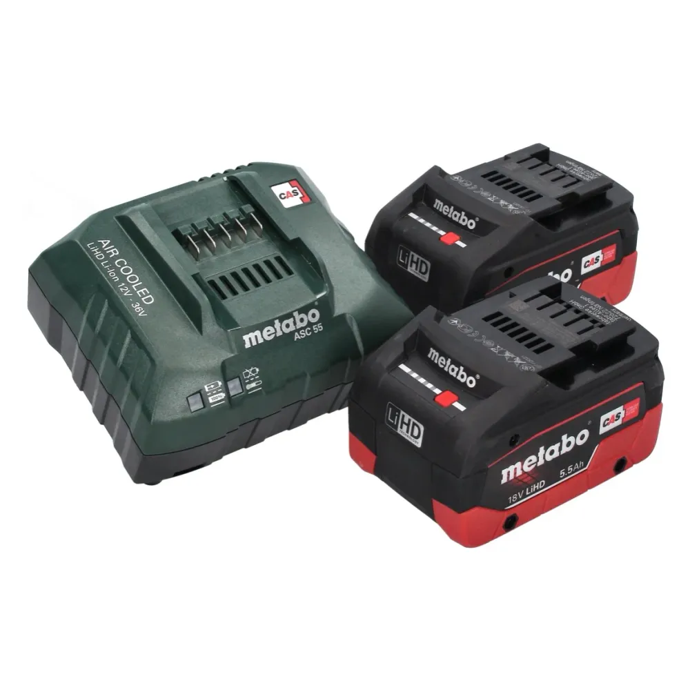 Akumulatorowa szlifierka kątowa Metabo W 18 7-125 18 V 125 mm + 2x akumulator 5,5 Ah + ładowarka + metaBOX