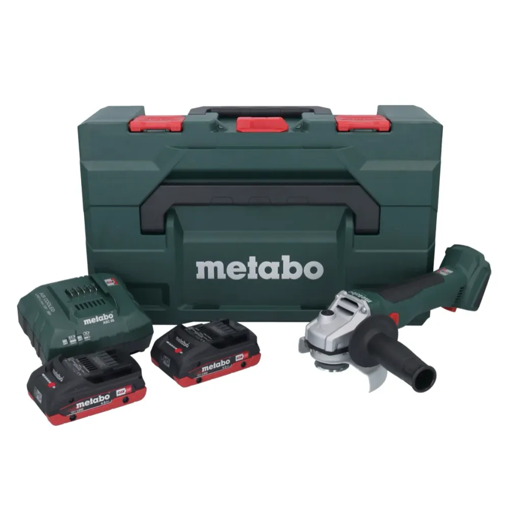 Akumulatorowa szlifierka kątowa Metabo W 18 L BL 9-125 18 V 125 mm bezszczotkowa + 2x akumulator 4,0 Ah + ładowarka + meta...