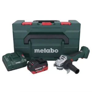 Akumulatorowa szlifierka kątowa Metabo W 18 L BL 9-125 18 V 125 mm bezszczotkowa + 1x akumulator 10,0 Ah + ładowarka + met...