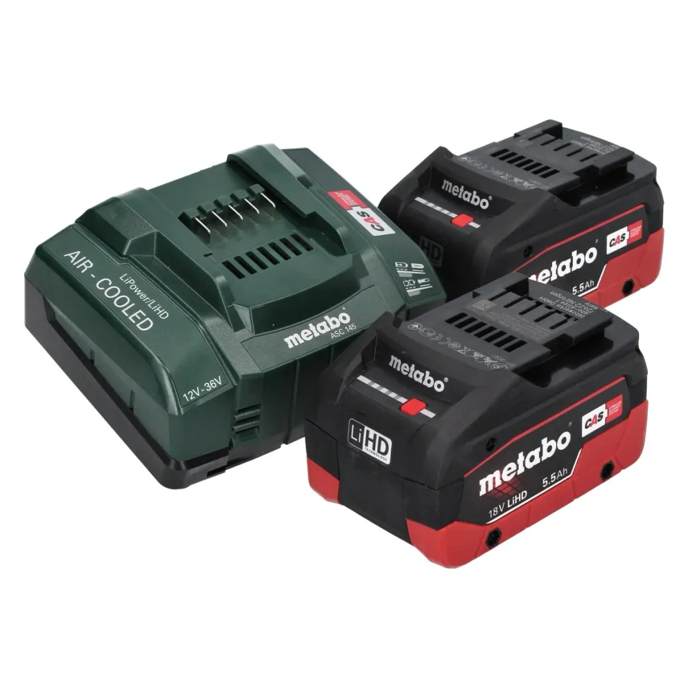 Akumulatorowa szlifierka kątowa Metabo W 18 L 9-125 18 V 125 mm + 2x akumulator 5,5 Ah + ładowarka + metaBOX