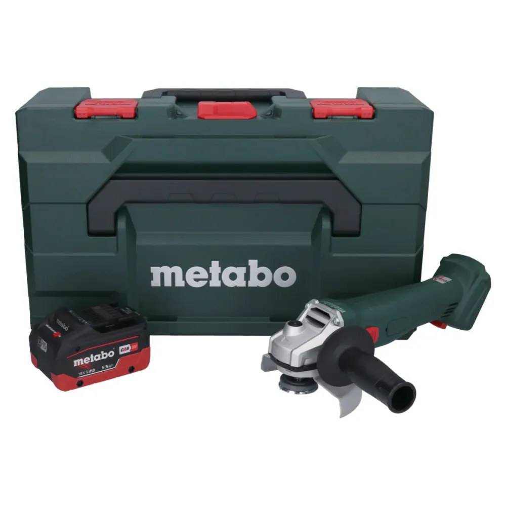 Akumulatorowa szlifierka kątowa Metabo W 18 L 9-125 18 V 125 mm + 1x akumulator 5,5 Ah + metaBOX - bez ładowarki